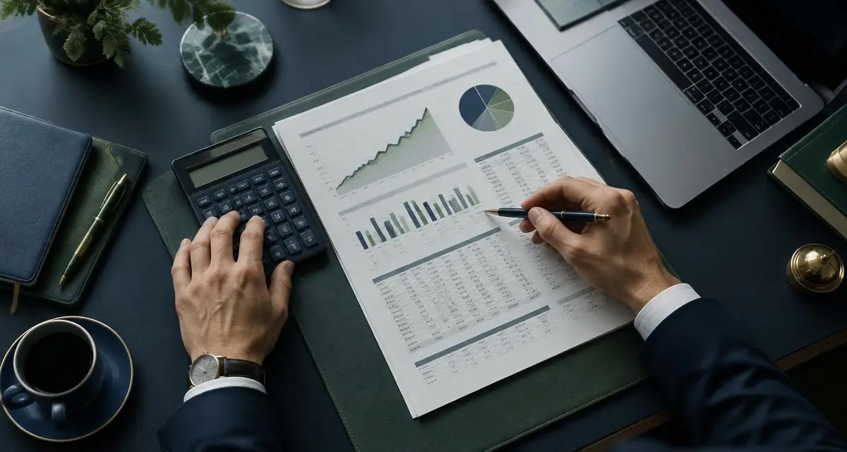 Pessoa analisando um planejamento financeiro e simulando o lance embutido de um consórcio